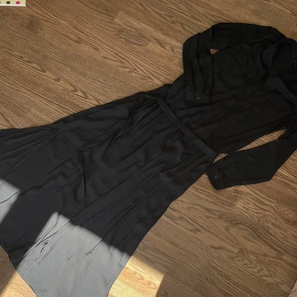 Banana Republic Black Long Sleeve shirt Maxi Dress - Picture 1 of 4